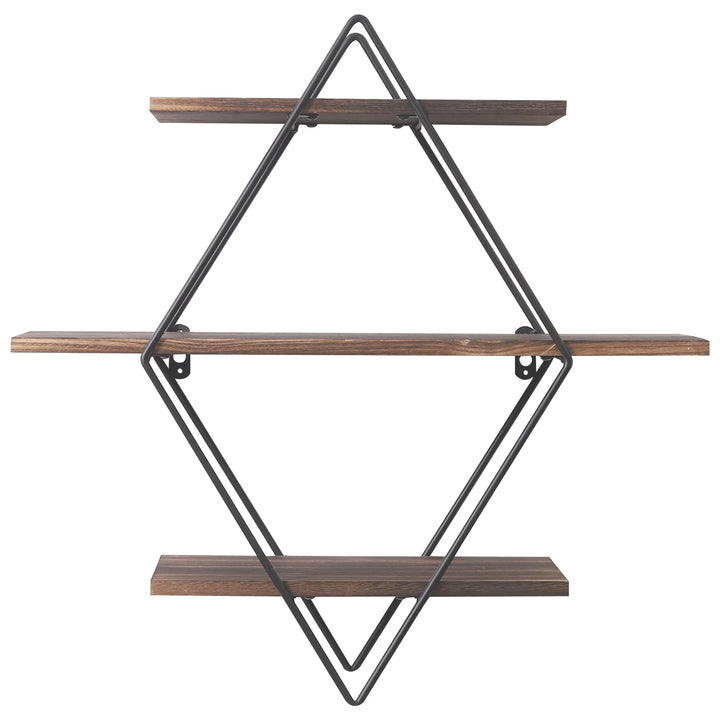 Rustic 3 Tier Wood Floating Shelf