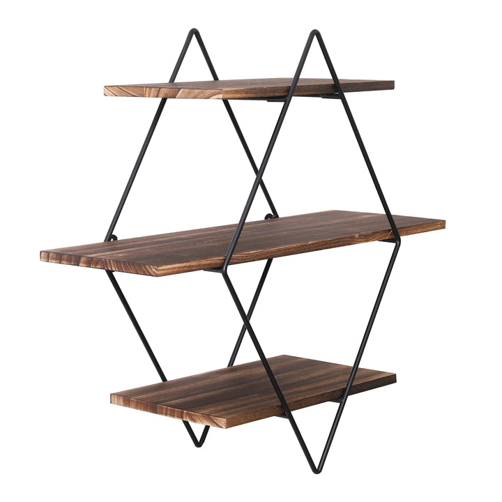 Rustic 3 Tier Wood Floating Shelf