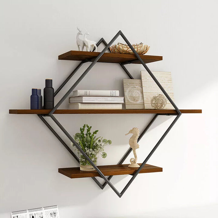 Rustic 3 Tier Wood Floating Shelf