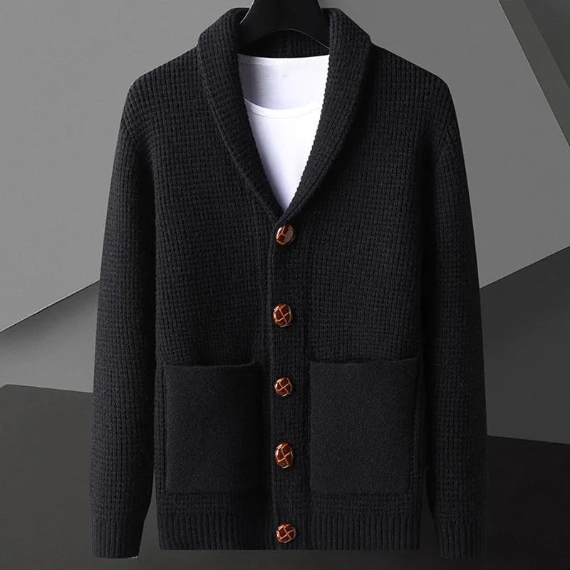 Vincenzo De Luca Waffle-Knit Cardigan