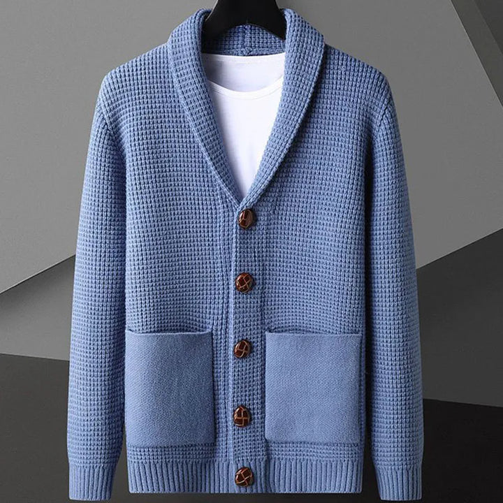 Vincenzo De Luca Waffle-Knit Cardigan