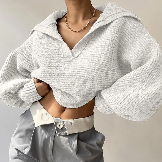 The Elise Cropped Knit Sweater