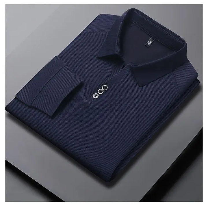 John Martin Ribbed Long Sleeve Polo